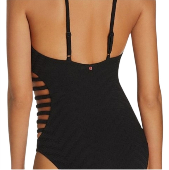 Red Carter Twilight Cruz Black Cut-Out One Piece Swimsuit, Size S | Chevron - Picture 2 of 9